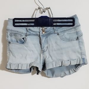 Light wash high waisted shorts